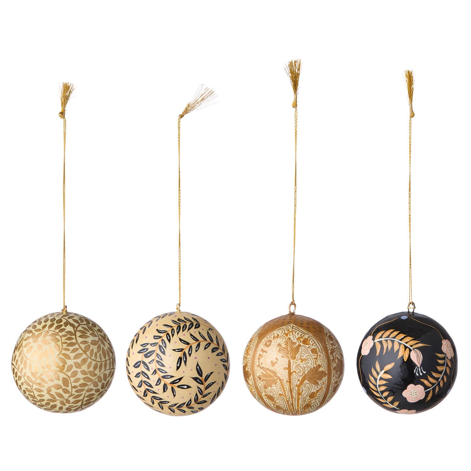 Gaya Papier Maché Kugeln Gold | 4-teiliges Set