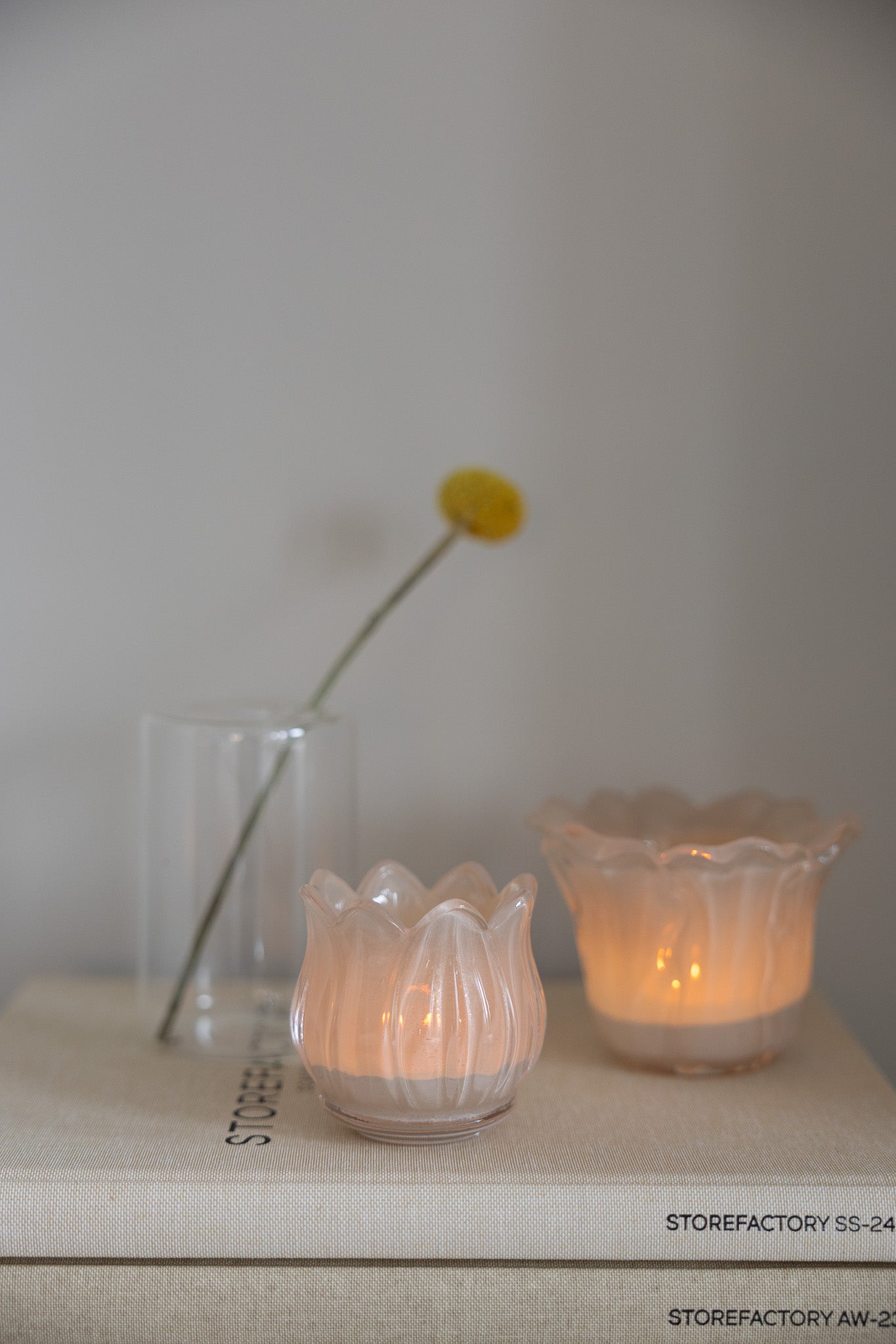 Teelicht "Nyby" - beige