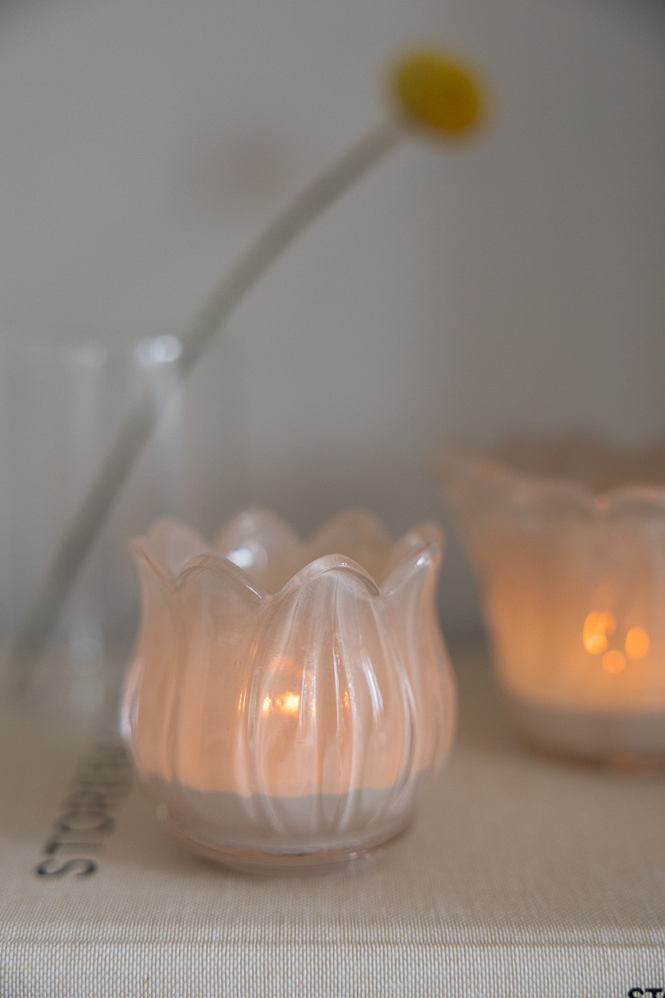 Teelicht "Nyby" - beige