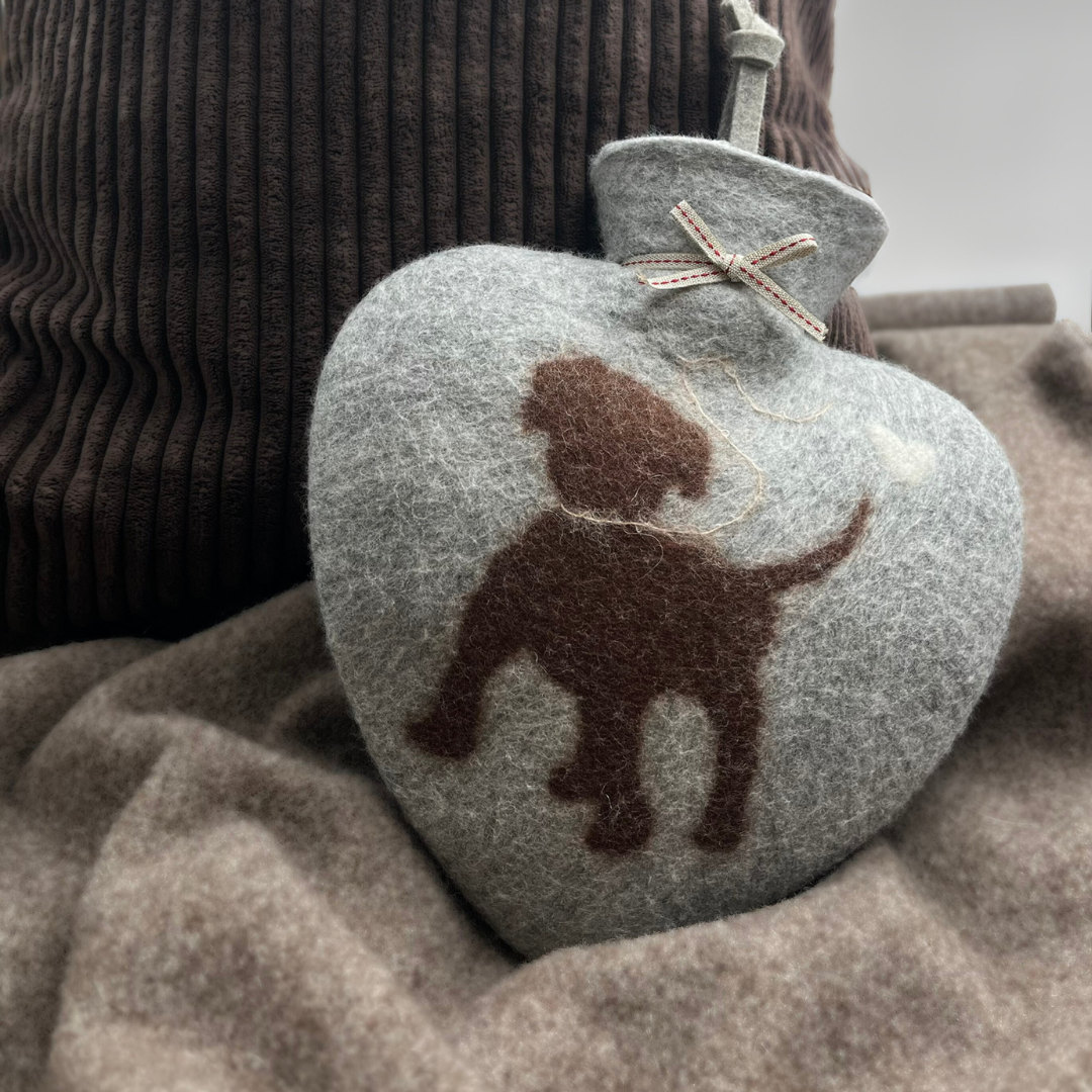 Herz-Wärmflasche Hund