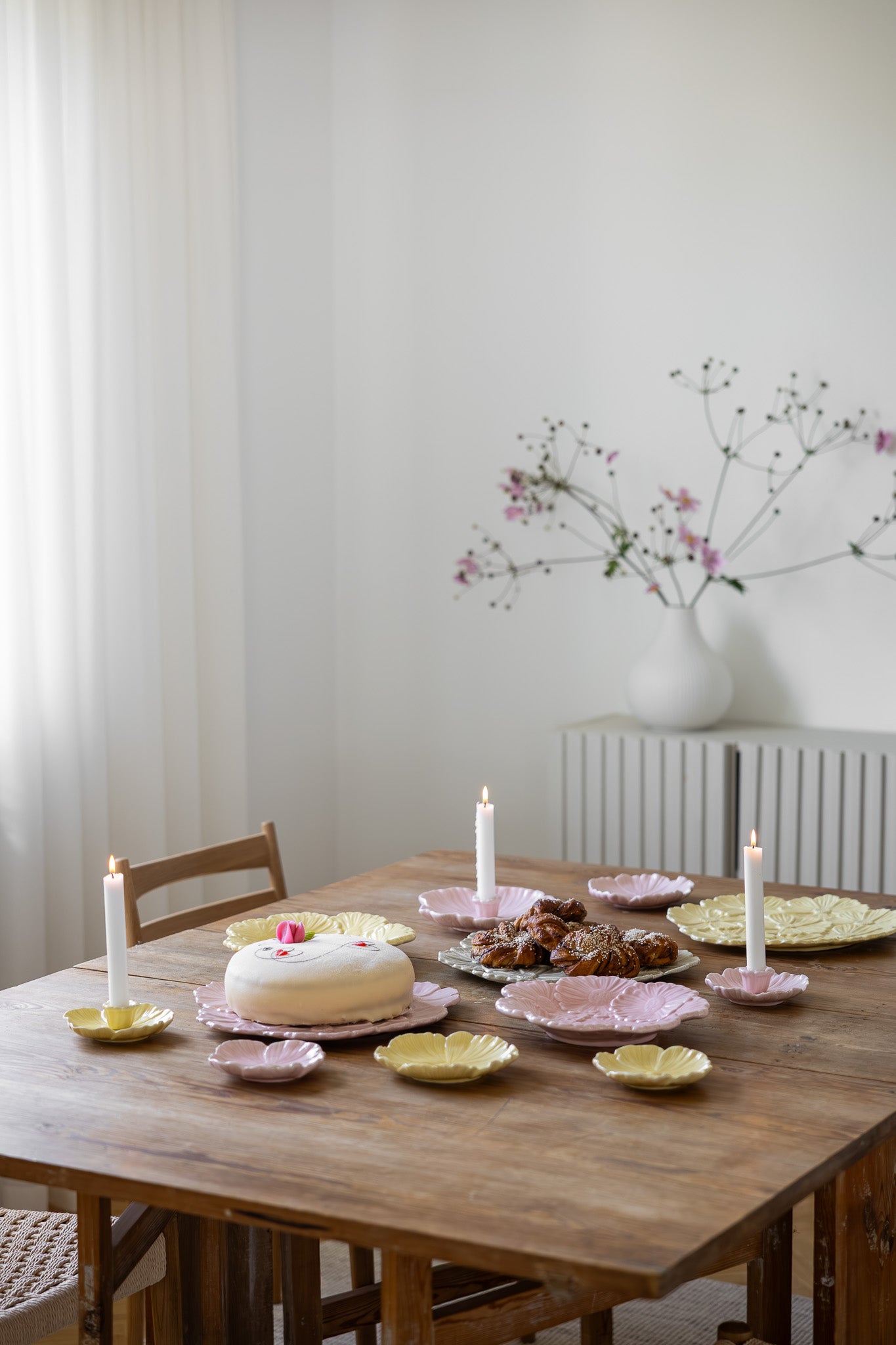 Teller "Blomster" - pink
